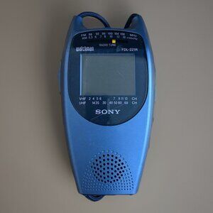 Sony Watchman FDL-221R 2.2" Color LCD Television Combo FM/AM Radio (BLUE) TESTED